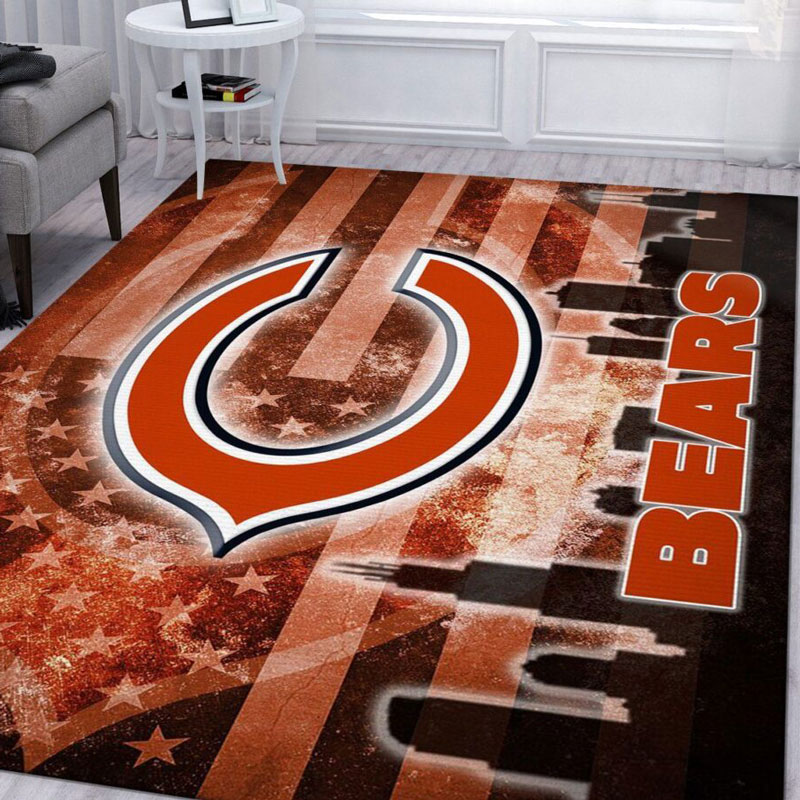 Chicago Bears Rug NFL Area Rug Living Room Rug Outdoor Rugs Rectangle Carpet