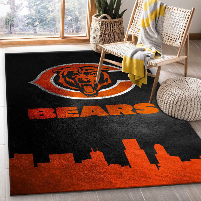 Chicago Bears Area Rug NFL Area Rug Living Room Rug Indoor Outdoor Rugs Rectangle Carpet