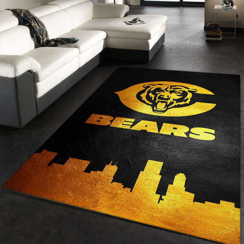 Chicago Bears Rug NFL Area Rug Dining Room Rugs Outdoor Rugs Rectangle Carpet