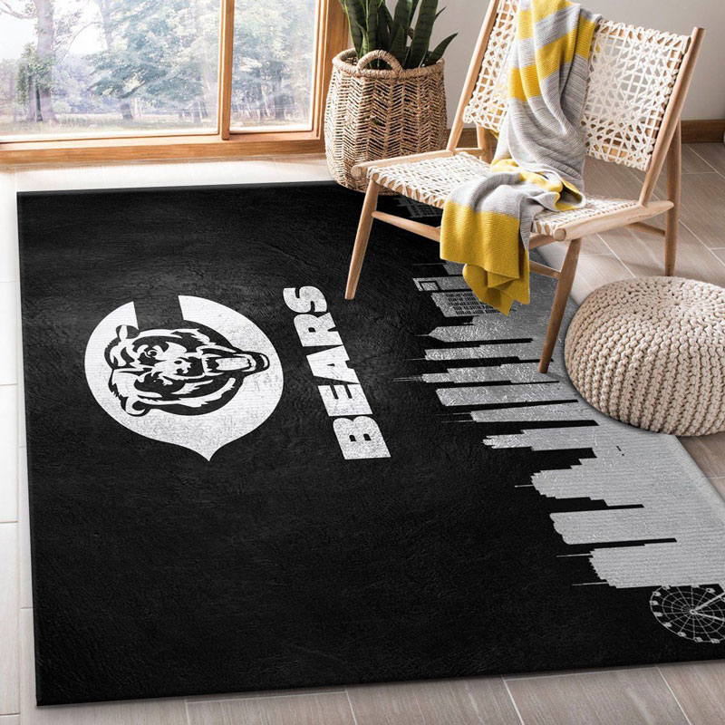 Chicago Bears Area Rug NFL Area Rug Dining Room Rug Indoor Outdoor Rug Rectangle Carpet