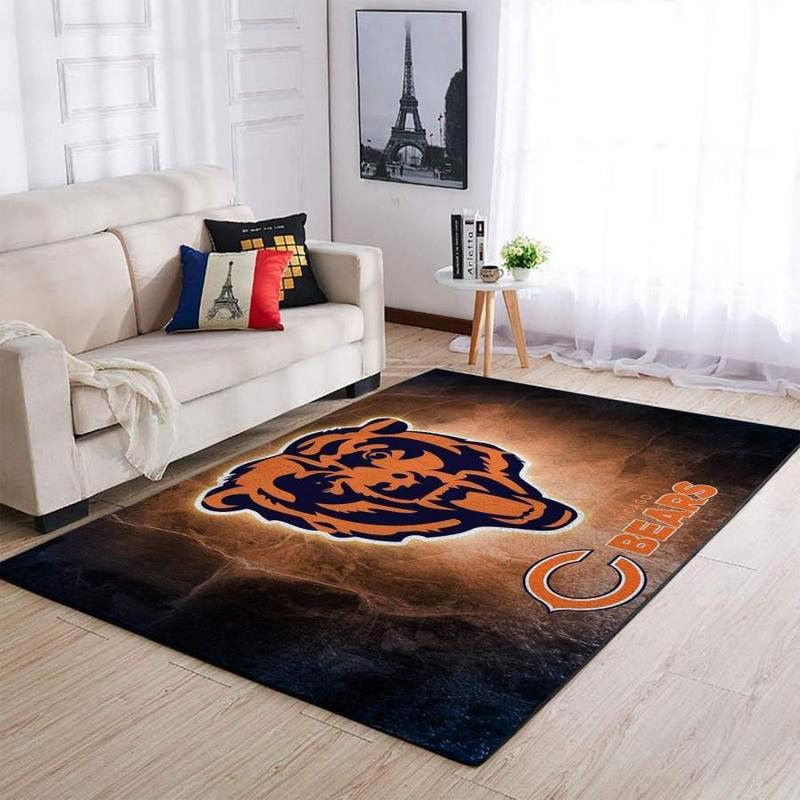 Chicago Bears Rug NFL Area Rug Dining Room Rug Indoor Outdoor Rugs Rectangle Carpet