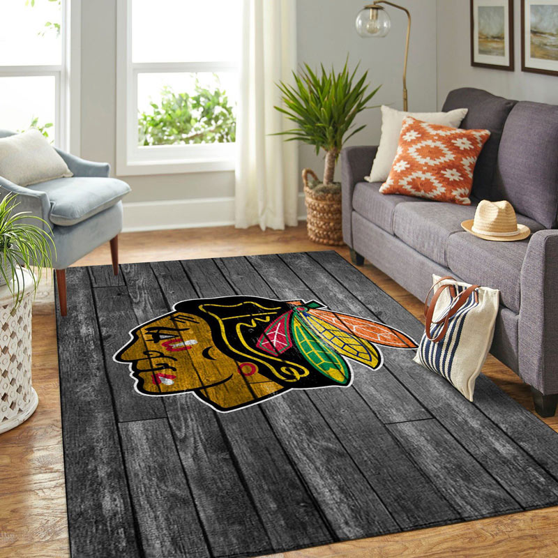 Chicago Blackhawks Rug NHL Area Rug Dining Room Rug Outdoor Rugs Rectangle Carpet