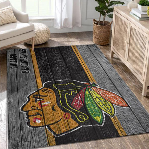 Chicago Blackhawks Area Rug NHL Area Rug Bathroom Rugs Outdoor Rug Rectangle Carpet
