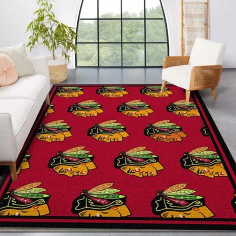 Chicago Blackhawks Rug NHL Area Rug Living Room Rug Indoor Outdoor Rugs Rectangle Carpet