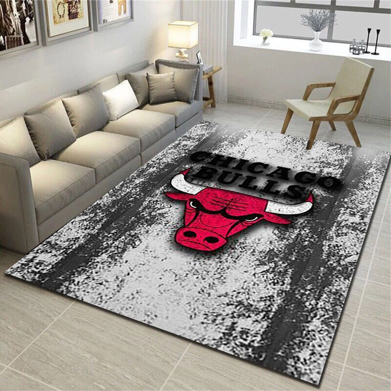 Chicago Bulls Rug NBA Area Rug Dining Room Rug Indoor Outdoor Rugs Rectangle Carpet
