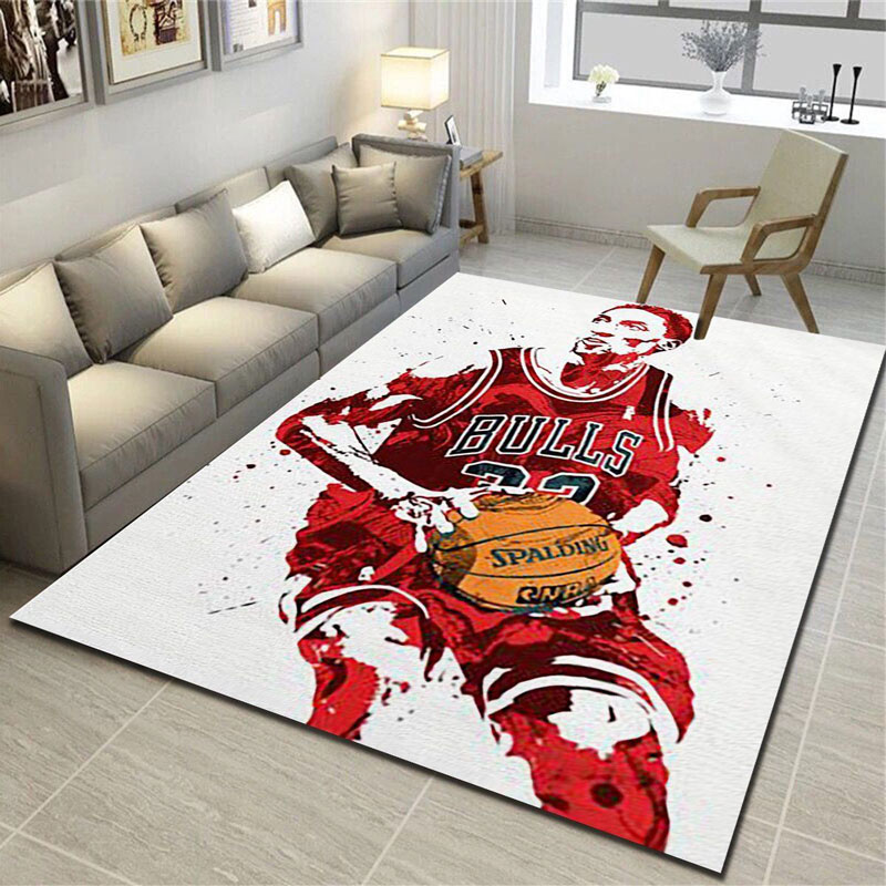 Chicago Bulls Rug NBA Area Rug Living Room Rug Indoor Outdoor Rug Rectangle Carpet
