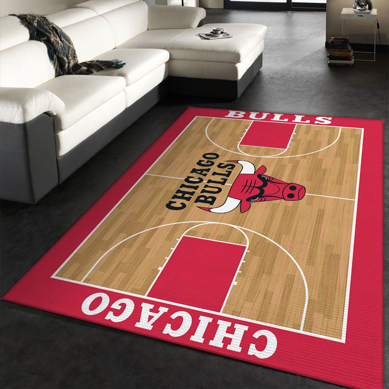 Chicago Bulls Rug NBA Area Rug Bathroom Rug Outdoor Rug Rectangle Carpet