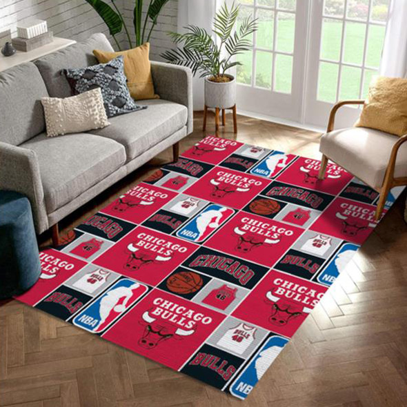 Chicago Bulls Rug NBA Area Rug Living Room Rug Outdoor Rugs Rectangle Carpet