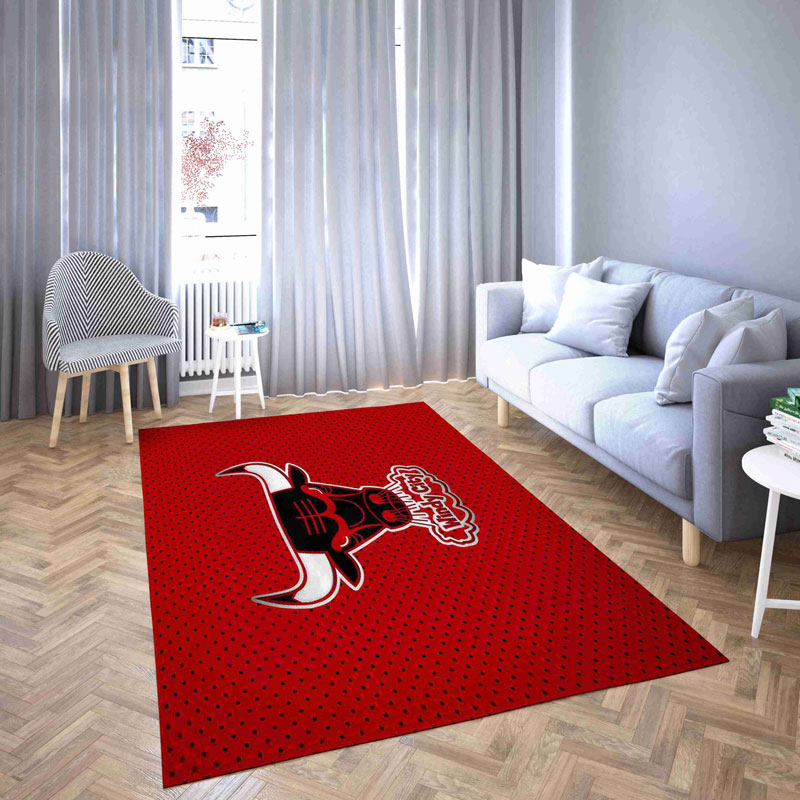 Chicago Bulls Rug NBA Area Rug Dining Room Rugs Indoor Outdoor Rugs Rectangle Carpet