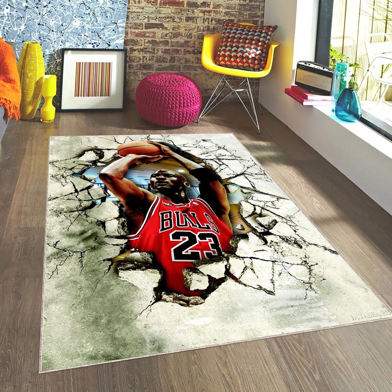 Chicago Bulls Rug NBA Area Rug Living Room Area Rug Indoor Outdoor Rugs Rectangle Carpet