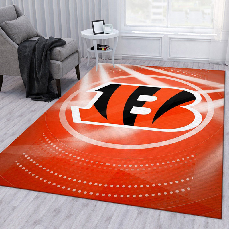 Cincinnati Bengals Area Rug NFL Area Rug Dining Room Rug Outdoor Rugs Rectangle Carpet
