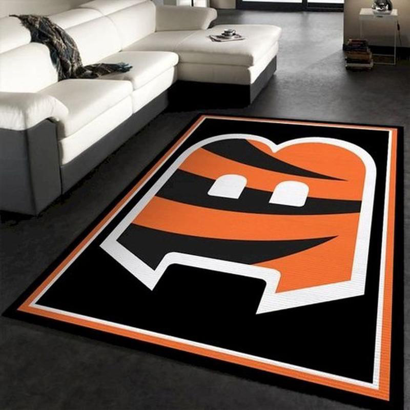 Cincinnati Bengals Rug NFL Area Rug Bedroom Area Rug Indoor Rug Rectangle Carpet