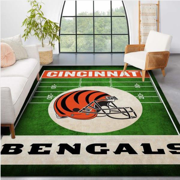 Cincinnati Bengals Rug NFL Area Rug Dining Room Rug Outdoor Rug Rectangle Carpet