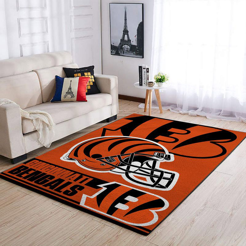 Cincinnati Bengals Area Rug NFL Area Rug Bedroom Area Rug Indoor Outdoor Rug Rectangle Carpet