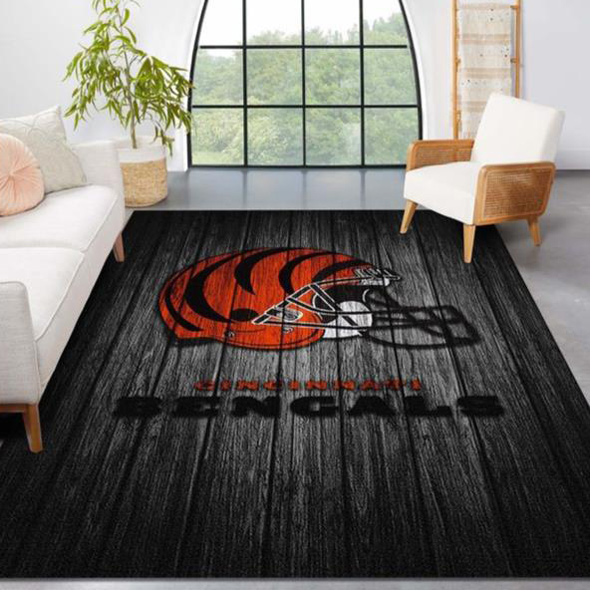 Cincinnati Bengals Rug NFL Area Rug Living Room Rug Outdoor Rugs Rectangle Carpet