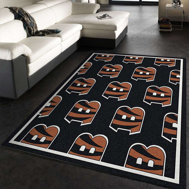 Cincinnati Bengals Area Rug NFL Area Rug Kitchen Rug Outdoor Rug Rectangle Carpet