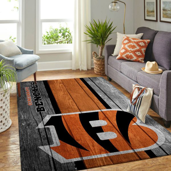 Cincinnati Bengals Rug NFL Area Rug Kitchen Rug Outdoor Rugs Rectangle Carpet