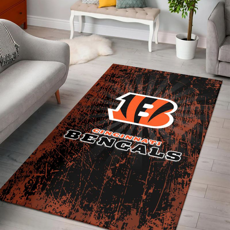 Cincinnati Bengals Rug NFL Area Rug Living Room Rug Outdoor Rug Rectangle Carpet