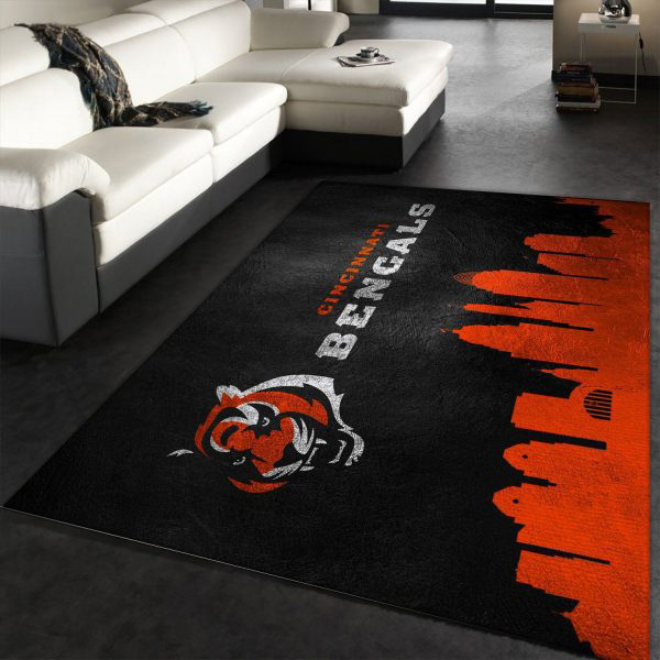 Cincinnati Bengals Area Rug NFL Area Rug Kitchen Rug Indoor Rug Rectangle Carpet