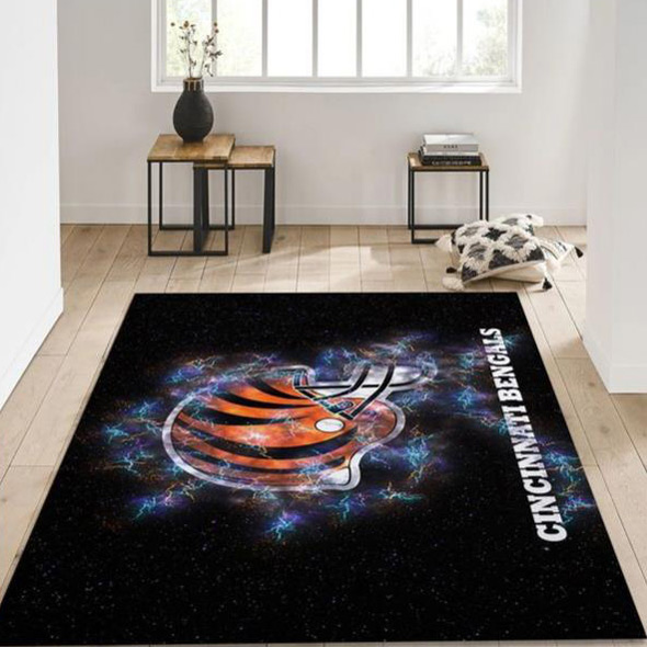 Cincinnati Bengals Rug NFL Area Rug Living Room Area Rug Indoor Outdoor Rugs Rectangle Carpet