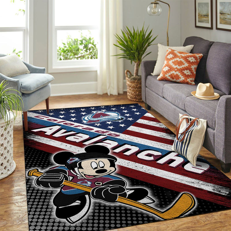 Colorado Avalanche Area Rug NHL Area Rug Living Room Rug Indoor Outdoor Rugs Rectangle Carpet