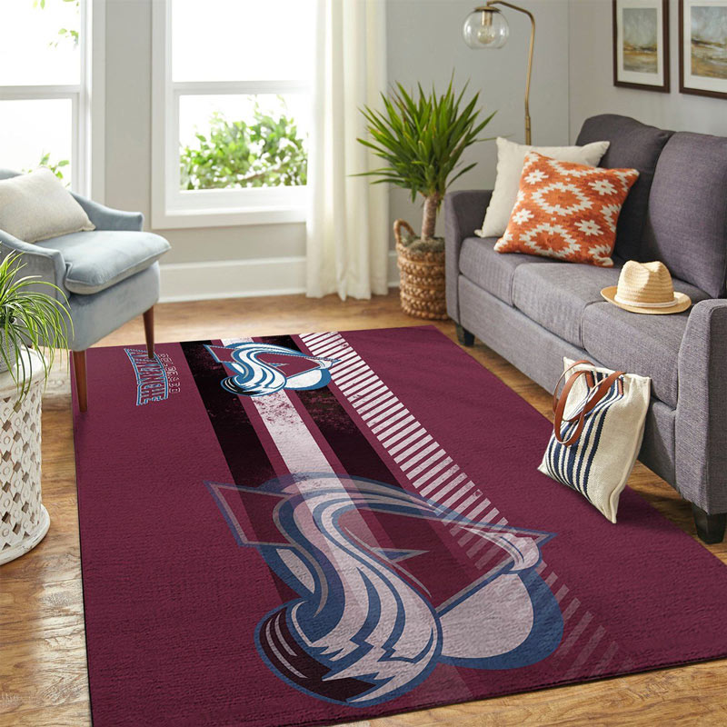 Colorado Avalanche Rug NHL Area Rug Living Room Rug Indoor Outdoor Rug Rectangle Carpet