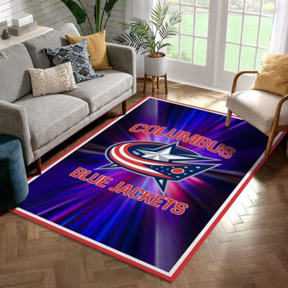 Columbus Blue Jackets Area Rug NHL Area Rug Bathroom Rug Indoor Outdoor Rug Rectangle Carpet