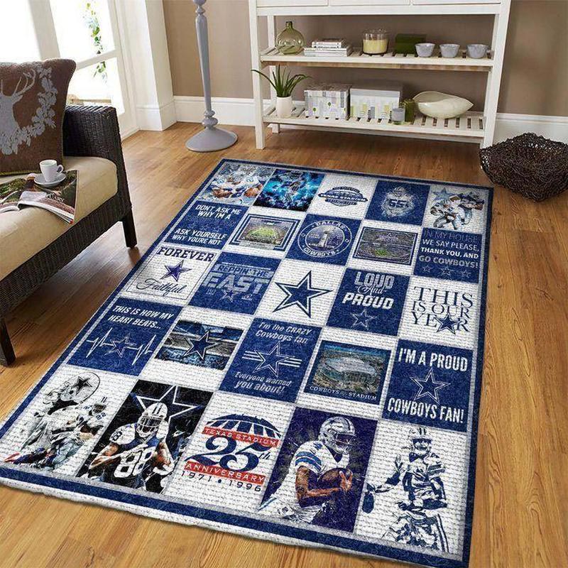 Dallas Cowboys Rug NFL Area Rug Bathroom Rugs Indoor Outdoor Rug Rectangle Carpet
