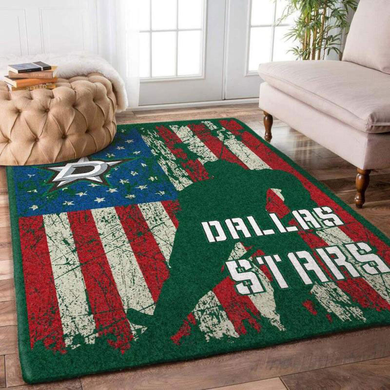 Dallas Stars Rug NHL Area Rug Kitchen Rug Indoor Rug Rectangle Carpet
