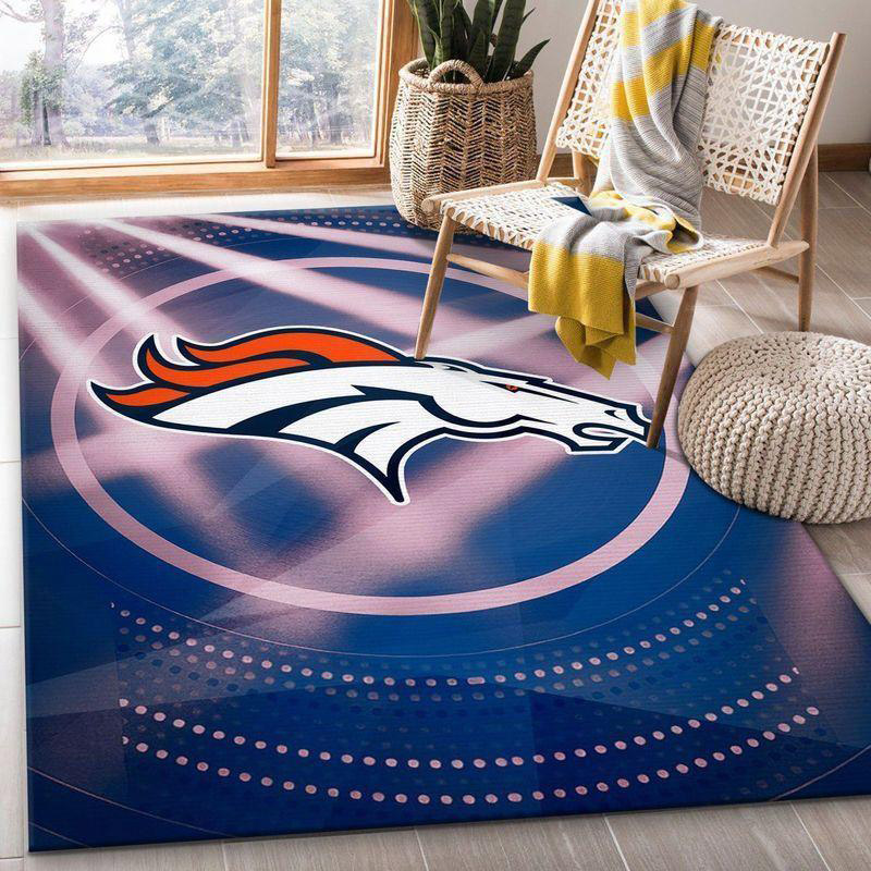 Denver Broncos Area Rug NFL Area Rug Living Room Area Rug Outdoor Rugs Rectangle Carpet