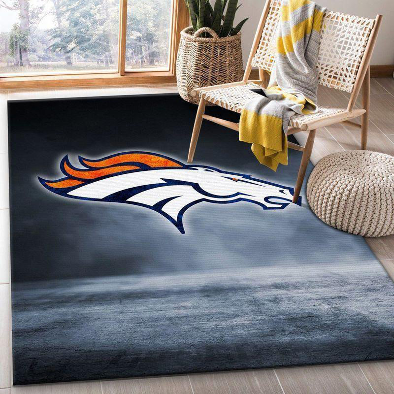 Denver Broncos Area Rug NFL Area Rug Living Room Area Rug Indoor Outdoor Rugs Rectangle Carpet