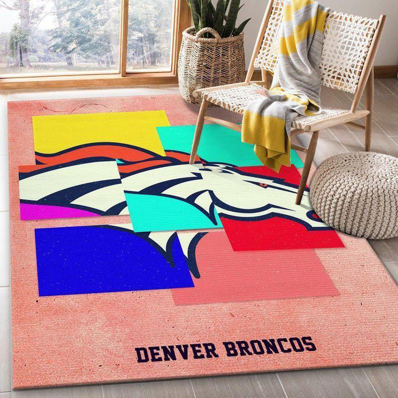 Denver Broncos Rug NFL Area Rug Dining Room Rugs Indoor Outdoor Rugs Rectangle Carpet