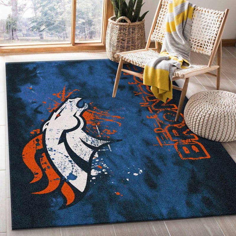Denver Broncos Area Rug NFL Area Rug Bedroom Area Rug Indoor Outdoor Rugs Rectangle Carpet