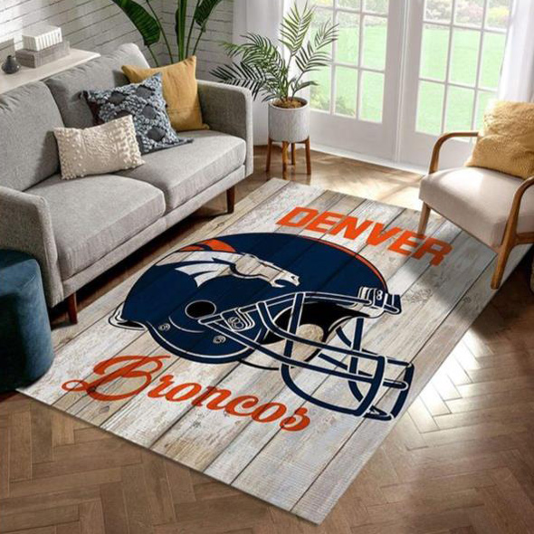 Denver Broncos Area Rug NFL Area Rug Dining Room Rug Outdoor Rug Rectangle Carpet