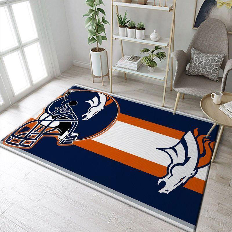 Denver Broncos Area Rug NFL Area Rug Dining Room Rug Indoor Outdoor Rug Rectangle Carpet