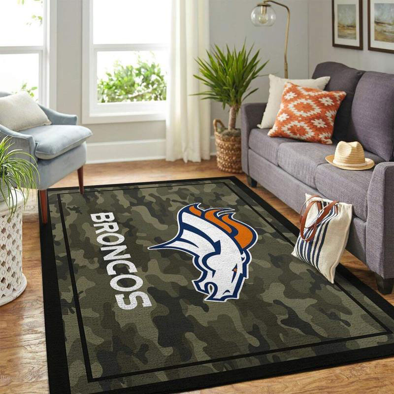 Denver Broncos Area Rug NFL Area Rug Dining Room Rugs Outdoor Rug Rectangle Carpet