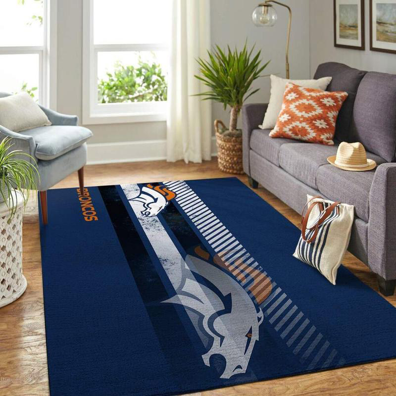 Denver Broncos Rug NFL Area Rug Dining Room Rugs Outdoor Rug Rectangle Carpet