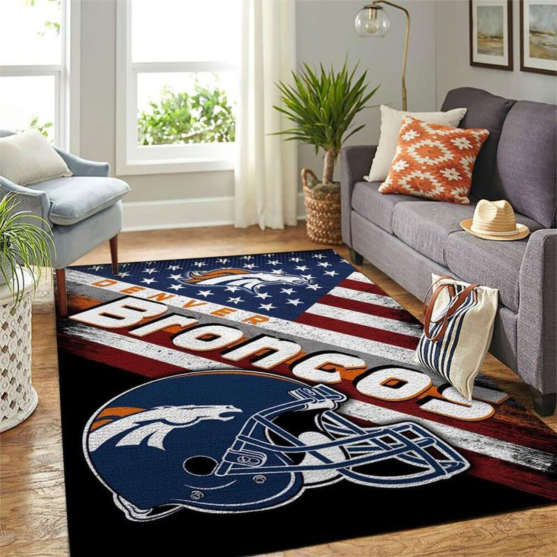 Denver Broncos Area Rug NFL Area Rug Dining Room Rug Outdoor Rug Rectangle Carpet