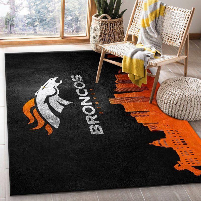 Denver Broncos Area Rug NFL Area Rug Bedroom Area Rug Outdoor Rugs Rectangle Carpet
