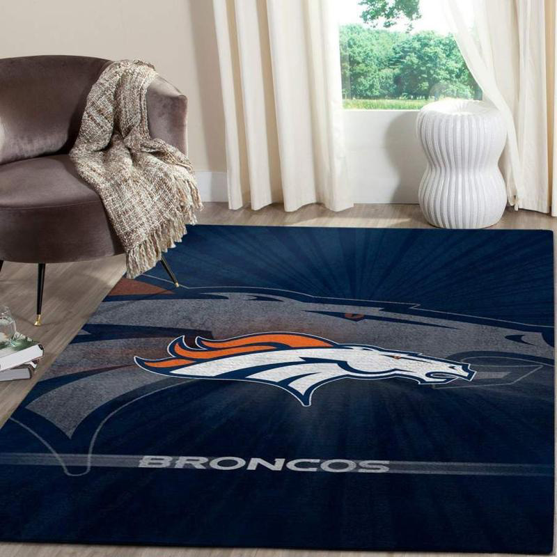 Denver Broncos Area Rug NFL Area Rug Dining Room Rug Indoor Outdoor Rug Rectangle Carpet