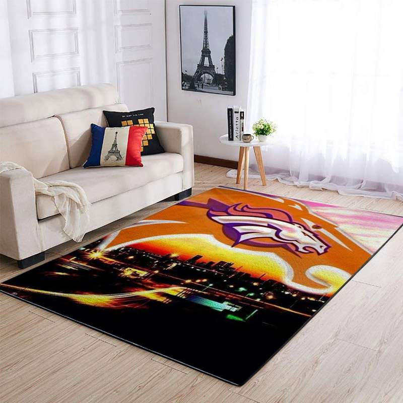 Denver Broncos Rug NFL Area Rug Bedroom Area Rug Indoor Outdoor Rugs Rectangle Carpet