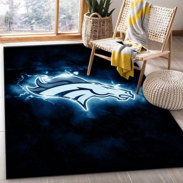 Denver Broncos Area Rug NFL Area Rug Bedroom Area Rug Indoor Outdoor Rug Rectangle Carpet