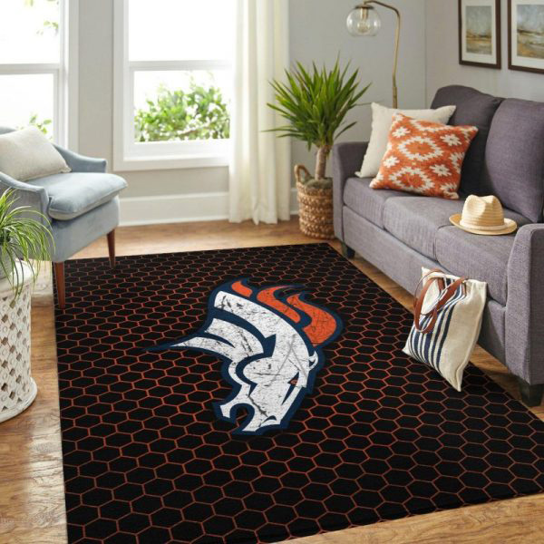 Denver Broncos Area Rug NFL Area Rug Bedroom Rug Indoor Outdoor Rug Rectangle Carpet