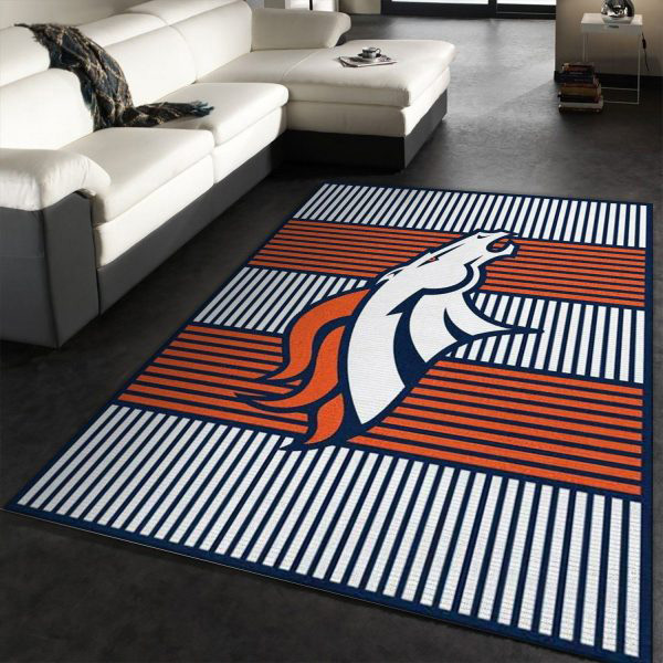 Denver Broncos Area Rug NFL Area Rug Dining Room Rug Outdoor Rug Rectangle Carpet