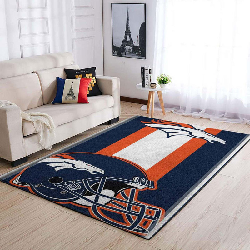 Denver Broncos Rug NFL Area Rug Dining Room Rug Indoor Outdoor Rug Rectangle Carpet