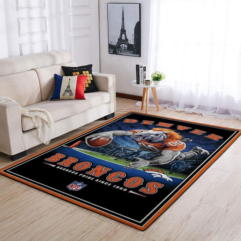 Denver Broncos Rug NFL Area Rug Dining Room Rugs Indoor Rug Rectangle Carpet