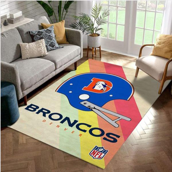 Denver Broncos Area Rug NFL Area Rug Dining Room Rugs Outdoor Rug Rectangle Carpet