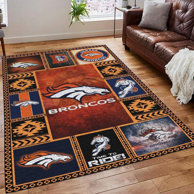 Denver Broncos Area Rug NFL Area Rug Bathroom Rug Outdoor Rug Rectangle Carpet