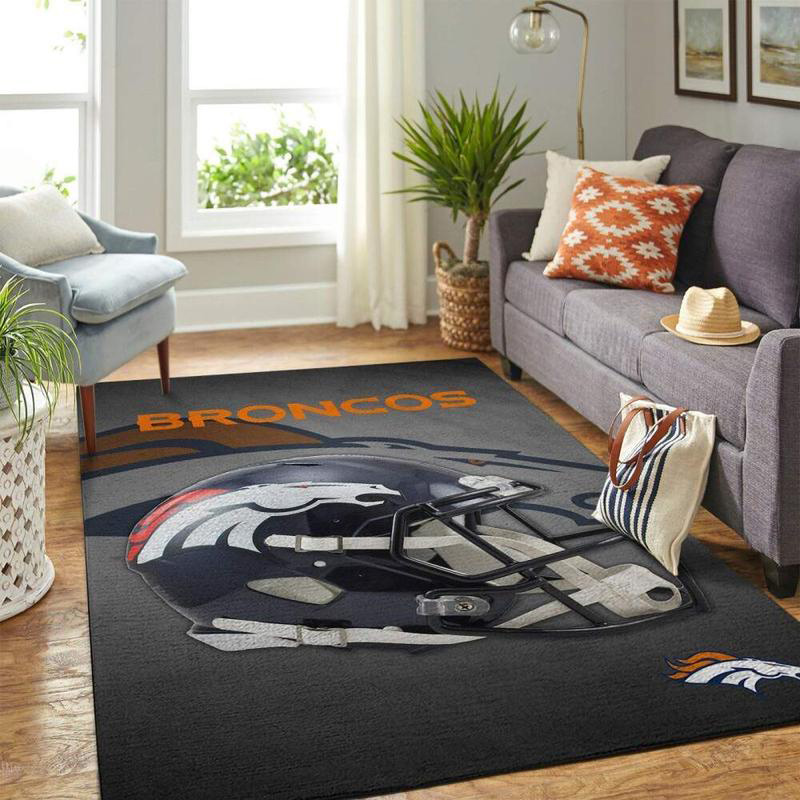 Denver Broncos Rug NFL Area Rug Bathroom Rug Indoor Outdoor Rug Rectangle Carpet
