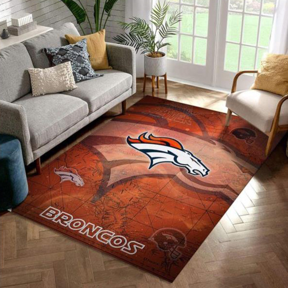 Denver Broncos Area Rug NFL Area Rug Kitchen Rug Indoor Outdoor Rugs Rectangle Carpet